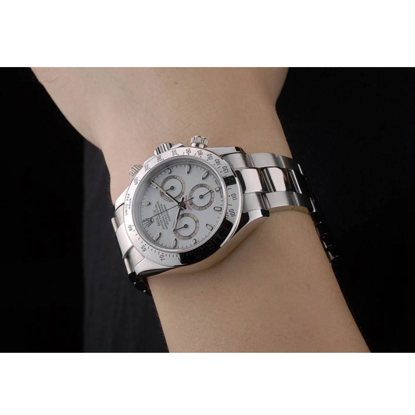 Good copy rolex watches Stainless Dial Swiss 80297 White Daytona Rolex Bracelet Steel 0721